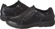 Clarks Women's Caroline Cove Oxford Black Leather 6 W NEW Flats Zip
