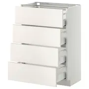 METOD base cab 4 frnts/4 drawers, white Maximera/Veddinge white, 60x37x80 cm