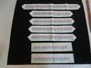 6 Cross Stitch PINK FLORAL Border Panels - 2 w/masking tape; 4 w/seam binding