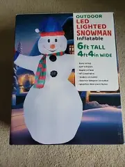 6ft Led Lighted Outdoor Snowman Inflatable New