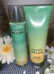 NEW 2 Piece Cucumber Melon FULL SIZE Body Care Set Bath & Body Works