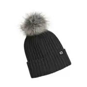 Polaris Women's Ladies Removeable Pom Knit Beanie - Black- One Size - NEW