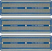 ElectroCookie Solderable Breadboard Full-Size PCB Board for Arduino and Electronics Projects, Gold-Plated (3 Pack, Blue)
