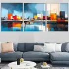3pcs Art Deco Modern Glam Geometric Urban Wall Art Canvas Framed 50x70cm