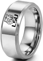 Tigers College Rings Titanium Steel Band for Fans