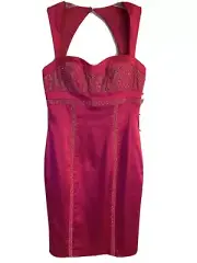 Aidan Mattox NWT Womens Size 2 Fuschia Sheath Dress- Cut Out Back