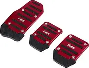 EXEGPLPVK 3PcsUniversal AluminumAutomatic Transmission Car Foot Gas Blue Pedal Set Red Silver CoverNon-SlipPedals BrakeKit Fuel(Metal Red)