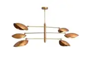 Curved Chandelier 6 Light Mid Century Pendant Stilnovo Modern Fixture Home Decor