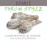SAGE Smudge Stick - 3X TORCH STYLE Californian White Sage 4" (10cm-11cm)