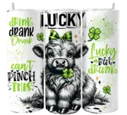 St. Patrick's Highland Cow Lucky Drink Drank Drunk 20oz Tumbler Insulated