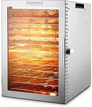Food-Dehydrator Machine 12 Stainless Steel Trays, 800W Dehydrator for Herbs, Meat Dehydrator for Jerky,190ºF Temperature Control,24H r,Powerful Drying Capacity for Fruits,Veggies,Yogurt