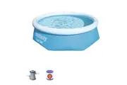 BESTWAY H2OGO 8ft Fast Set Inflatable Swimming Pool With Filter Pump Portable
