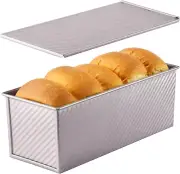 Commercial Quality Carbon Steel Loaf Pan with Cover - Bake Even Bread Toast