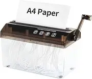 Manual Shredder - A4 Paper Straight Cutting Tool Portable Mini Paper Grinder Capacity 3L for Folded A2 Files Documents Home Office Desktop Supplies Transparent Black OF02BK