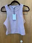 Anthropologie Grey Lab Cropped Ribbed High Neck Mauve Tank Top Women’s Sz Medium