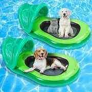 Blueweenly 2 Pcs Dog Pool Float Inflatable Dog Floats for Pool Pet Dog Floating Mat Swimming Pool Floats for Adult Small Medium Large Dog Puncture Proof