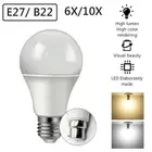 6X/10X Light Bulb LED B22/E27 Globe Lamp Cool/Warm White Indoor Home