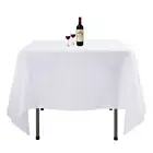Square Tablecloth 85 x 85 Inch White Table Cloth for Square or Round Tables i...