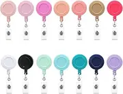 Soleebee 24'' Retractable Badge Reel, Nurse ID Badge Holder with 360° Swivel Alligator Clip Pack of 12 - Solid Color