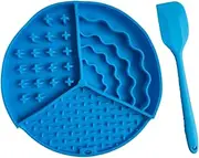 Licking Mat, Slow Feeder for Anxiety Relief, Calming Mat, Feeding Mat for Peanut Butter, Yoghurt, or Treats, Suitable All Dog Sizes (Blue)