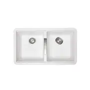 CARYSIL CG2B Granite Kitchen Sink - 824 x 481mm Twin Bowl - Snova White - Under Mount