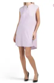 NWT Eileen Fisher Mallow Organic Jersey Mandarin Collar Dress ~ PS~$178
