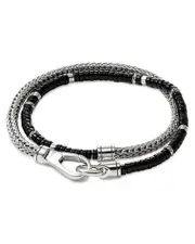 John Hardy Sterling Silver Heishi Gemstone Wrap Bracelet