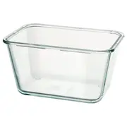 IKEA 365+ food container, rectangular/glass, 1.8 l
