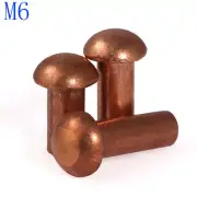 M6 6mm Button Round Head Solid Copper Rivet Knurled Rivet Nut Inser nuts
