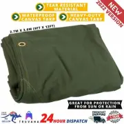 Heavy Duty Canvas Tarp Waterproof Outdoor Shelter Camping Caravan Tent Tarpaulin