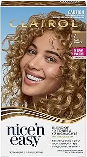 Clairol Nice 'N Easy Permanent Hair Colour 7 Natural Dark Blonde, 100% Grey Coverage, Natural Looking Hair Colour