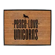 Animal Peace Love Unicorn - Funny Novelty Doormat Man Cave Floor mat