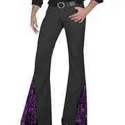 Men's Dress Pants Flare Bell Bottom Trousers Summer Pants Sequins Patchwork Pocket Color Block Comfort Full Length Party Disco Lights Clubwear Vintage Casual W