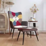 NNEVL Relaxing Chair with a Stool Patchwork Fabric