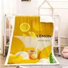 Lemon Colorful Leaf White Clouds 3D Warm Plush Fleece Blanket Picnic Sofa Couch