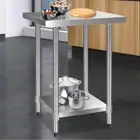 Stainless Steel Kitchen Bench Commercial Food Prep Work Table Heavy Duty 1.2mm