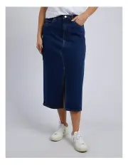 [Foxwood] Scout Midi Skirt in Indigo