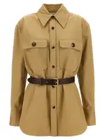 [Saint Laurent] Saint Laurent-Saharienne Camicie Beige-Donna 40FR