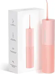 Bigsmile Water Dental Floss, Professional Dental Shower with Adjustable Continuous Press, Portable Water Tooth Cleaner, Effectively Keep Mouth Clean and Healthy (Pink)