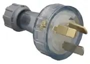Clipsal REWIREABLE PLUG 10A 230V 3-Pin Neon, Suit 0.75mm OD Flex TRANSPARENT