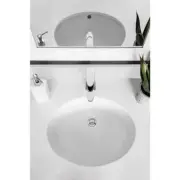 Glacier Bay Undermount Bathroom Sink 19.1" x 16.02" Vitreous China Oval in White