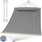 SUNCREAT Portable Double Hammock with Hardwood Spreader Bar, Extra Large Outd