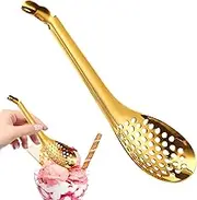 Caviar Colander - Kitchen Appliances for Colander | Molecular Training Levels of Metal Spout, Gold or Silver Kitchen Spoon for Sauces, Stews, Caviar, Dips