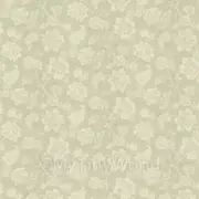 Pack of 5 Dolls House Miniature Cream Floral Pattern On Light Green Fabric Style