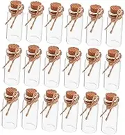 Mini Glass Bottles Cork Stopper Set 24 Pack Small Wishing Jars Twine for Wedding Decor Storage