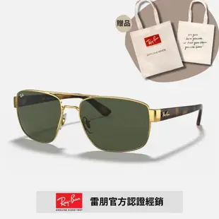 【RayBan 雷朋】雙槓太陽眼鏡(RB3663-001/31 60mm)