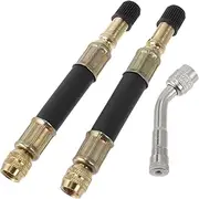 X AUTOHAUX 1 Set 135 Degrees Copper Tire Valve Extension with Flexible Plastic 100mm Tyre Valve Stem Extender for Car Motorcycle RV Truck Bike