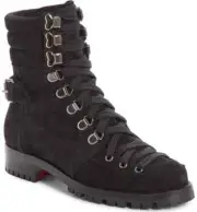 Christian Louboutin Who Runs Flat Crosta Star Black Combat Ankle Boots 35.5