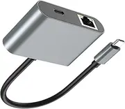 USB C Ethernet Adapter,Gigabit Type C to Ethernet Adapter - Computer Network Supplies Peripherals for Monitor Projector Laptop Tablet