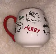 Peanuts SNOOPY LUCY SALLY Christmas Mug 20oz Cup NEW 4” "Merry"